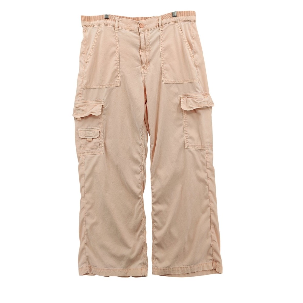American Eagle Women Gorpcore Y2K Utility Cargo Pants 16 Pink Relaxed Wide Leg